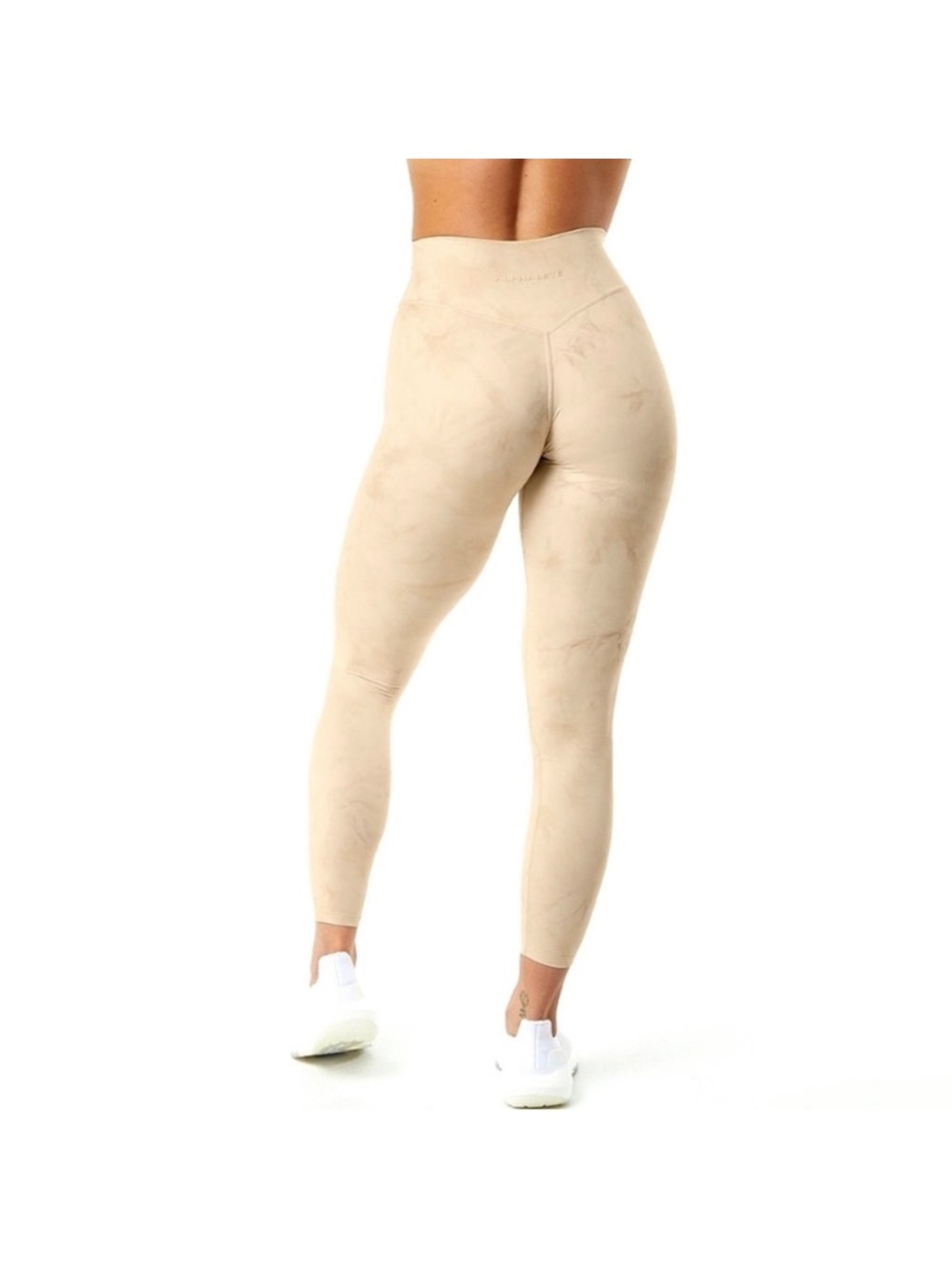 NWT Alphalete Alphalux Tan Tie Dye Mid Rise Workout Gym Leggings Size Small